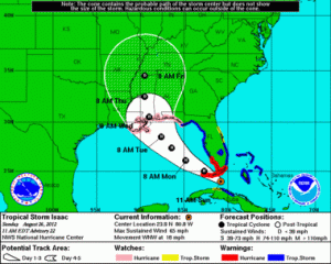 New Orleans area now under Isaac hurricane watch