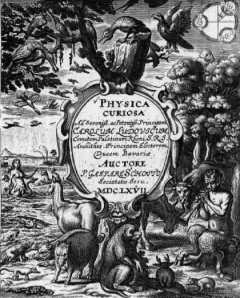 Frontispiece of P. Gasparis Schott's Physica Curiosa, Sive Mirabilia Naturae et Artis Libris, 1667 