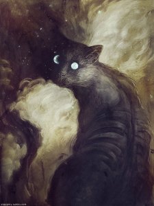 The Cat and the Moon by Checanty
